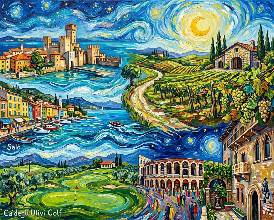 Manerba del Garda im Stil von Van Gogh